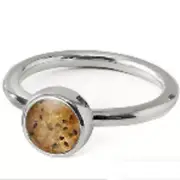 Dune Sand Jewelry Round Sterling Silver Stacker RIng with Nauset Beach Sand