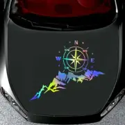Car Truck Accessories Vinyl Compass Mountain Decal Graphic Sticker For Body Hood (for: Renault)
