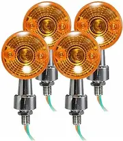 Turn Signal Indicator 4pcs/set Motorcycle Turn Signals Lights Amber Yellow Flasher Indicator Blinker 12V M10 Universal Directional Accessories