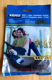 6 ft. RAYGO IEEE 1394 FireWire Cable 6-Pin to 4-Pin, New