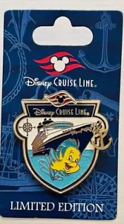 Disney Cruise DCL Flounder From Little Mermaid Anchor Pin