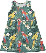 [Caihoyu] Girl Summer Tank Dresses Kids A-line Spring Dresses Easter Outfit, Multicolor01, 8 Years