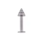 Steel Labret Tragus Lip Monroe w/Groved Cone 14 Gauge