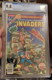 The Invaders #1 CGC 9.8 Annual Key White Pgs Avengers App Alex Schomburg 1977