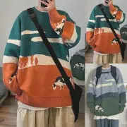 Ladies Couple Trend Color Matching Casual Handsome Round Neck All-match New
