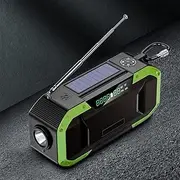 Portable Solar Hand Crank Emergency Radio, Portable Bluetooth Speaker AM/FM Weather Radio, 5000mAh Battery Powered Emergency Hand Crank Radio, Waterproof Solar Radio, SOS Alert, Cell Phone Charger