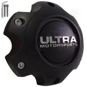 Ultra Motorsports Wheels FLAT Black 6 LUG Wheel Center Cap # 89-9765 + BOLTS