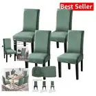 Elegant 4 Pack Jacquard Chair Covers - Machine Washable & Stretch Fit Solutions