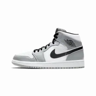 【NIKE 耐吉】Nike Air Jordan 1 Mid Smoke Grey 煙灰 中筒 灰白 復古 AJ1 籃球鞋 休閒鞋 男鞋 554724-092