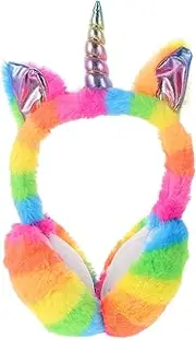 [VALICLUD] Unicorn Band Tail Unicorn Stuffy Headphones Neck Warmer Men Horns Ears Stuffed Animal Ear Muffs Outdoor Ear Protector Furry Hat Plush