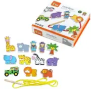 Viga Wooden Zoo Lacing Threading Blocks