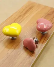 Creative Colourful Closestool Tank Ceramic Heart Shaped Toilet Press Pushers/knobs