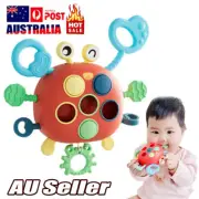 Montessori Pull String Sensory Toys Lightweight Crab Silicone for Children FZ