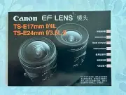 Manual for Canon TS-E 24 3.5L II TS-E 17 4L lens Owners User Guide Instructions