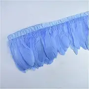 YUMAO 2Meters 10Meters Mint Green Goose Feathers Trims Dyed Real Geese Feathers for Crafts Fringes Ribbons Dress Decorative Clothing 0217 (Color : Sky Blue, Size : 10 Meters)