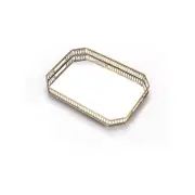 SOGA 35cm Gold Ornate Mirror Glass Tray