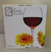 Gallerie Luigi Bormioli Exhibit 1 Mouth Blown Goblets Set of 4 Wine Glasses