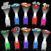 24PCS Race Car LED Finger Lights, Glow in The Dark Car Racing Party Favors for Kids, Bulk Light Up Toys for Boys and Girls, Birthday Goodie Bag Fillers, Party Supplies, Classroom Rewards