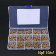 450PCS 15 Value 10pF~100nF Electronic Ceramic Capacitor Assorted Kit w/ Box NEW