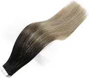 Hair Extension Tape in Human Hair Extensions Balayage Blonde Color Omber Human Hair Skin Weft Glue on Seamless Machine remy by HUANGYUZHENZHI (Color : 1b 8 22, Items per Package : 20 pcs)