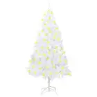 Prelit Artificial Christmas Tree Thick Branches White 180 cm Festive Decor
