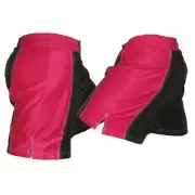 Black and Pink Striped Female MMA Shorts