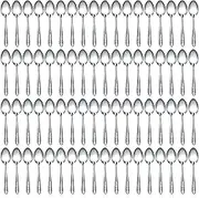 Nuogo 100 Pieces Dinner Spoons Set 6.69 Inches Silverware Spoons Bulk Stainless Steel Food Grade Tablespoons for Home Restaurant Kitchen Dishwasher Safe
