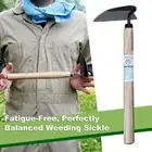 Compact Sickle Durable Oak Wood Handle Japanese Handheld ing Garden Hoe