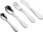 Children Safe Flatware - Reusable Kid Utensils,Stainless Steel Kitchen Supplies, Portable Eating Tool for Home, School, Travelling