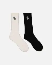 [SAINT MORTA] Saint Morta Monogram Crew Socks 2 Pack Black - Size ONE ONE Black