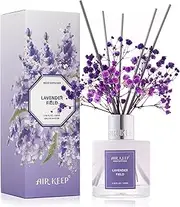 [Airkeep] Reed Diffuser Set,3.38 fl oz (100 ml) - Lavender Field Oil Diffusers with 8 Reed Sticks, Home Fragrance Reed Diffuser for Bathroom Shelf Decor