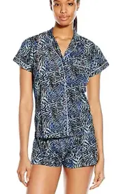 Bottoms Out Women's Printed Rayon Short Sleeve & Short Pant Sleep Set MEDIUM NEW
