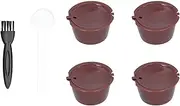 Reusable Coffee Capsule, Refillable Coffee Capsule Reusable Coffee Filter for Machine with Spoon Brush