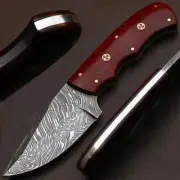 DAMASCUS SKINNER KNIFE | PERSONALIZED | GIFT FOR HIM WITH LEATHER SHEATH