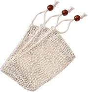FOMIYES 3pcs Soap Soap Exfoliating Saver Pouch Drawstring Double Layer Saver Pouch Soap Saver Sack Natural Fiber Soap Natural Soap Saver Soap Pouch Net