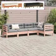 Garden Sofa Set with Cushions Modular Sofa Couch Backyard 5 Piece Wood vidaXL