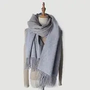 Women's Real Double-Sided Wool Shawl Autumn and Winter Thickened Warm Double-Sided Scarf Inner Mongolia Cashmere Scarf