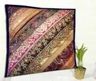 24" STUNNING VINTAGE SARI KUNDAN MOTI SEQUIN BEADED THROW CUSHION PILLOW COVER