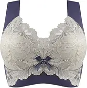 [Generic] Woman's Bras Lined Cup Wirefree Unpadded Full Coverage Plus Size Bra Low Support Sports Bra