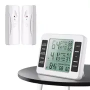 Wireless Fridge Thermometer Digital Freezer Alarm Gauge Monitor 2 Sensors Home