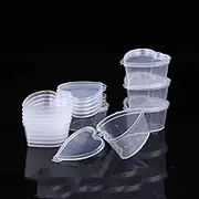 Generic 10pcs Disposable Heart Condiment Sauce Pot Container - 45ml, Romantic Style, Heart-Shaped, 5.5cm x 5.5cm x 3cm