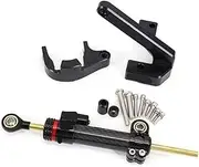ZUXIM for VSETT, 10+ Electric Scooter New Carbon Fiber Steering Stabilizer Shock Absorber Mounting Bracket Kit Black and Red Electric Scooters Damper Kit(Black F)