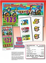 Pull Tab Ticket - Hard Card Tickets - Game - 5 Pack Mini Horse Race