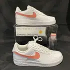 Nike Air Force 1 Low White (Salmon Custom Painted Swoosh) SC-#67W