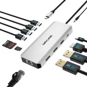 WAVLINK 12 in 1 USB C Docking Station Triple Display USB C Hub WL-UMD303 B01