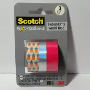 Scotch Expressions Washi Tape Pineapple Pink Silver Iridescent