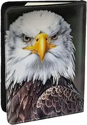 [JEJEA] White Head Eagle Print Travel Organizer Credit Cards Case Passport BookPassport Holder Cover Wallet forTraveling,, Black, One Size