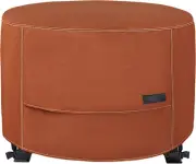 50-Inch Round Heavy-Duty Waterproof Fire Pit Table Cover - Brown