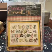 VTG 1973 Columbia Minerva Creative Crewel Beginner ONE STITCH ABC 18x14 New