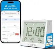 meross Room Thermometer and Humidity Sensor, Smart Hygrometer Indoor Thermometer with Large 3.7" Display, App Alert, WiFi Humidity Meter Compatible with HomeKit, Alexa, Google Home, Hub Required